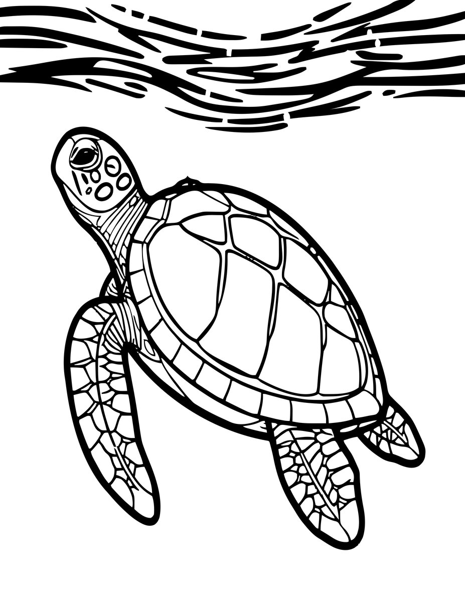 Turtle Silhouette - free printable coloring page