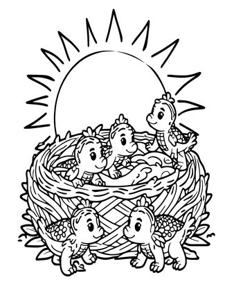 Sunrise Emergence - Free printable coloring page