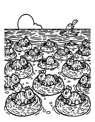 Hatchling Rush - Free printable coloring page