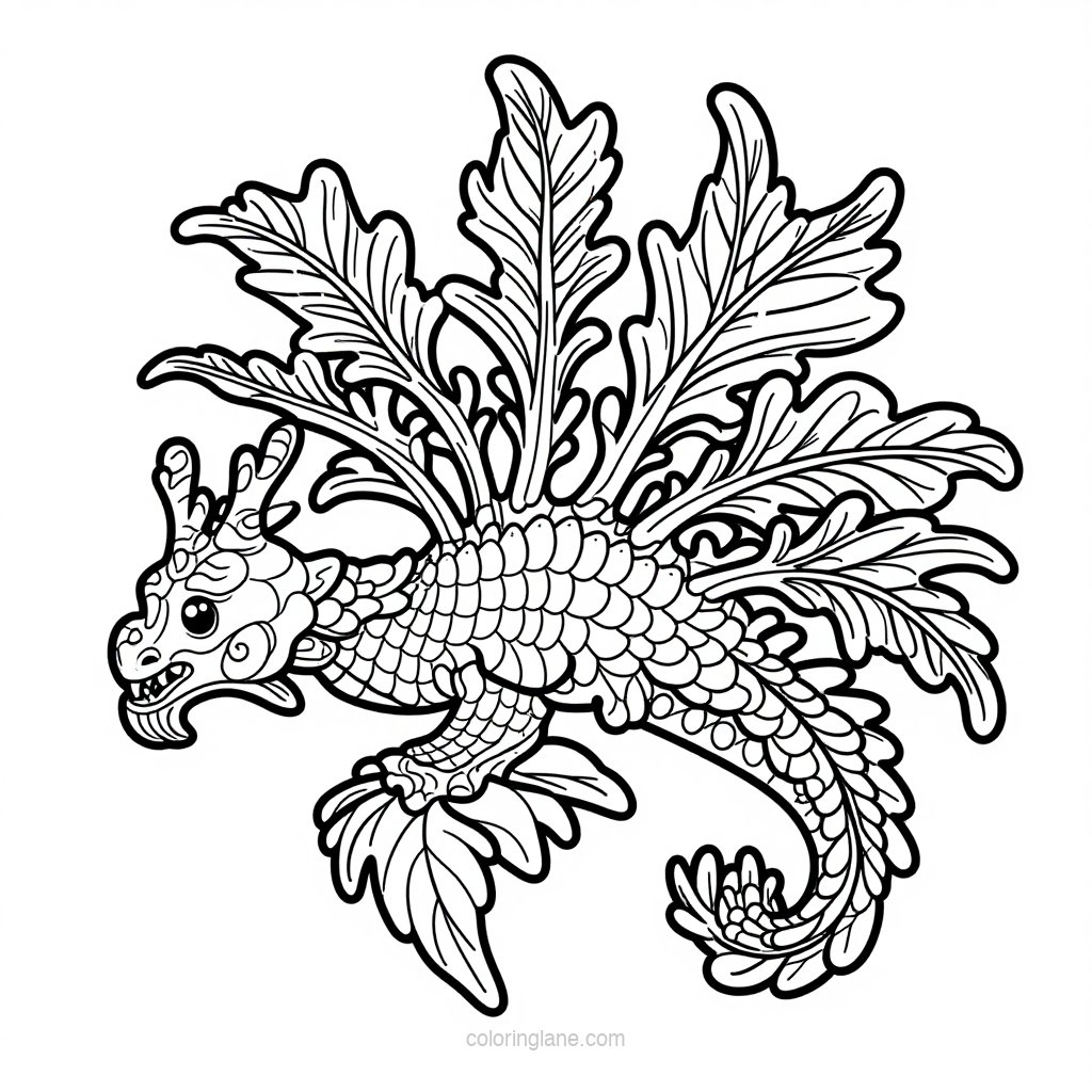 Leafy Sea Dragon - free printable coloring page
