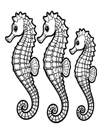 Seahorse Migration - Free printable coloring page