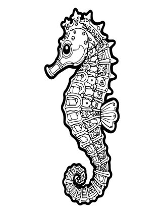 Knobby Seahorse - Free printable coloring page