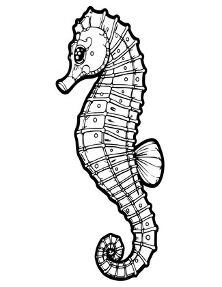Seahorse Pregnant Male - Free printable coloring page