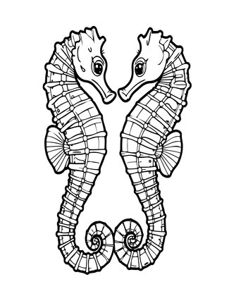 Seahorse Pair - Free printable coloring page