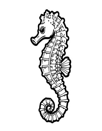 Seahorse Depth - Free printable coloring page