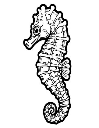 Dwarf Seahorse - Free printable coloring page