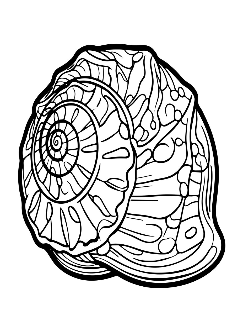Whelk Shell - free printable coloring page