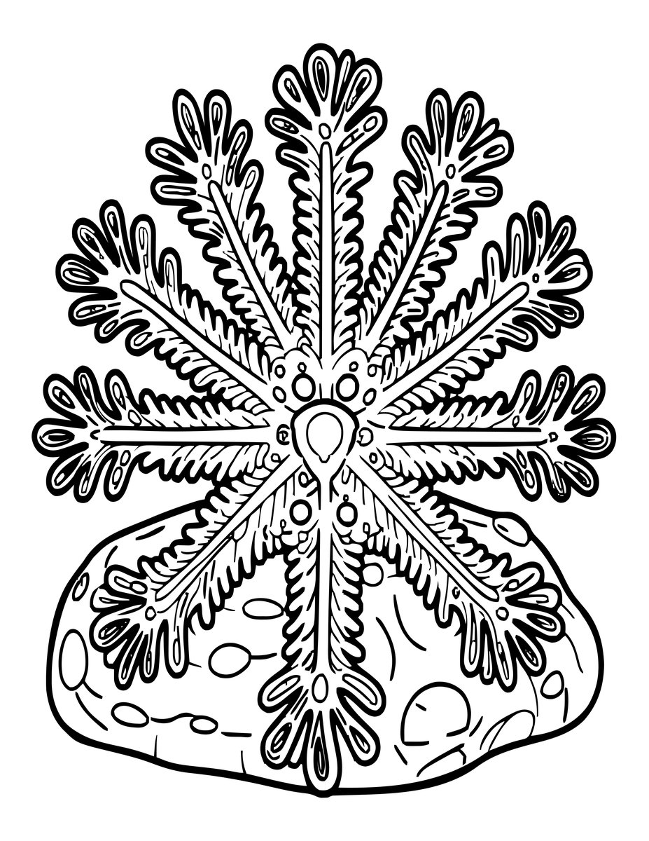 Crinoid - free printable coloring page