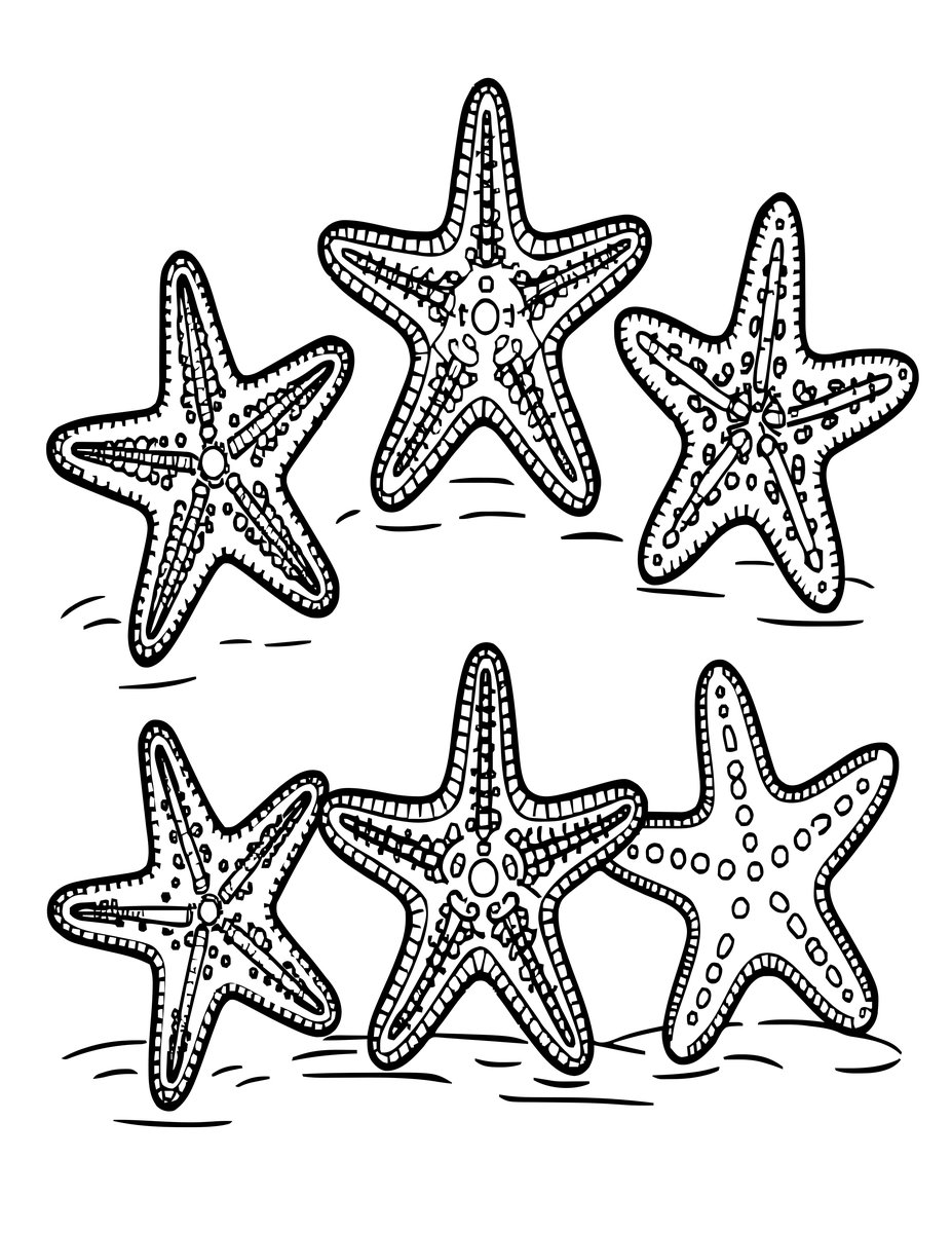 Starfish Group - free printable coloring page