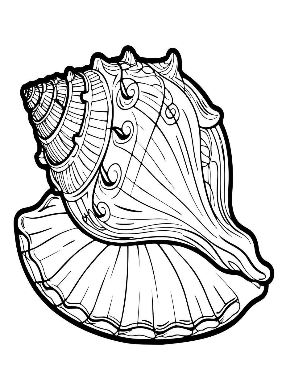 Triton Shell - free printable coloring page