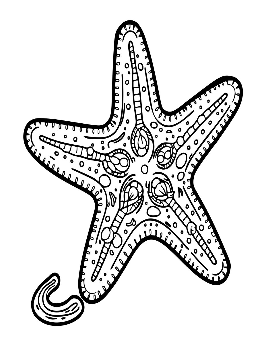 Sea Star Regeneration - free printable coloring page