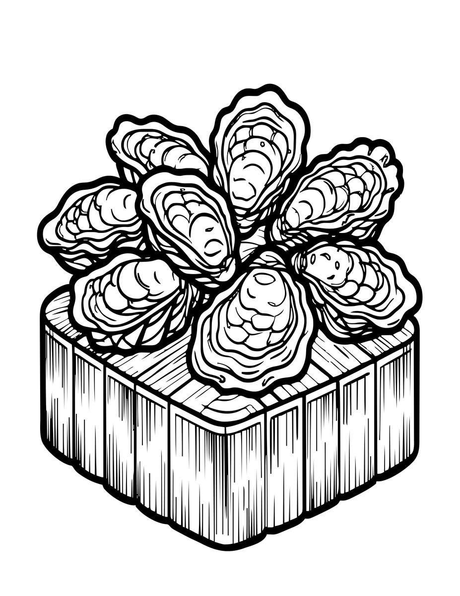 Oyster Cluster - free printable coloring page