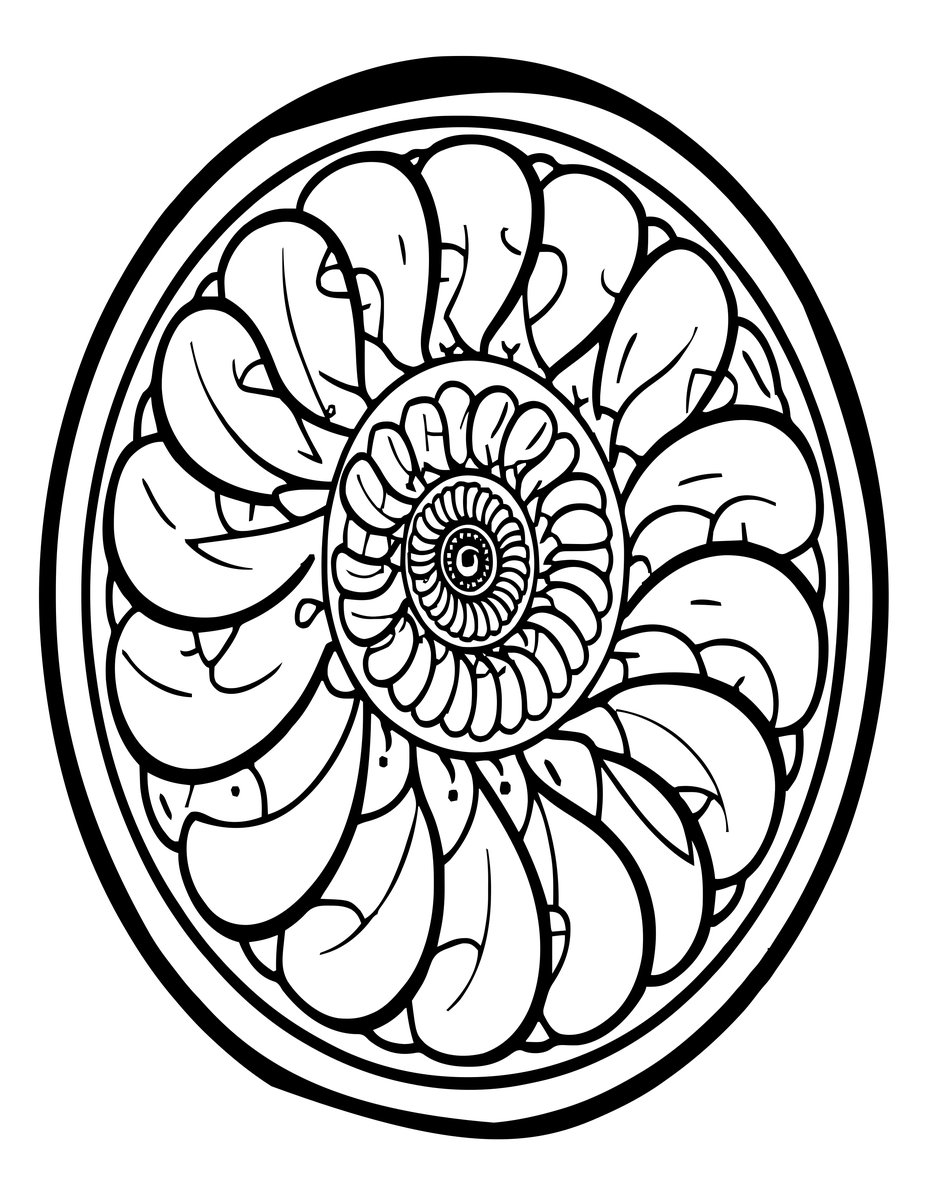 Nautilus Section - free printable coloring page