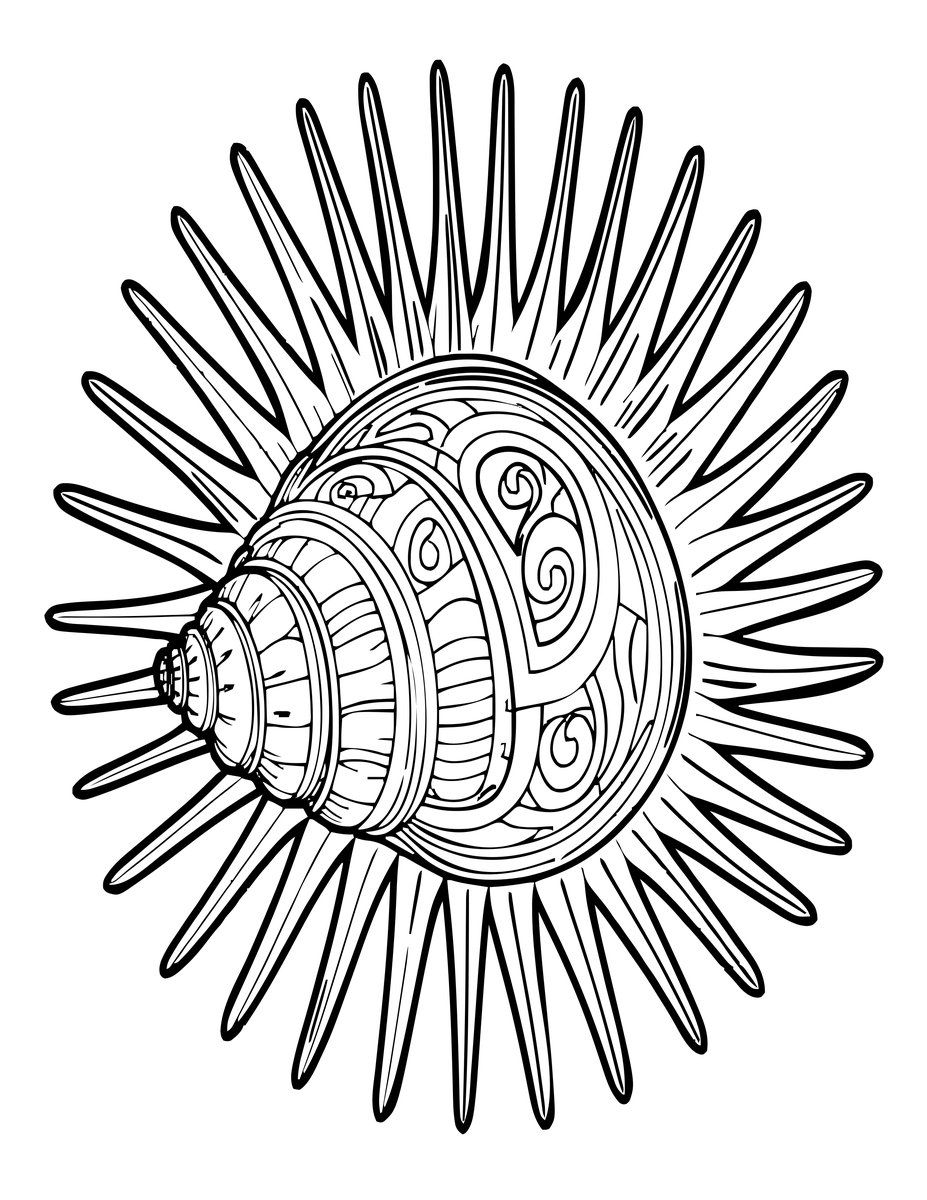 Venus Comb Murex - free printable coloring page