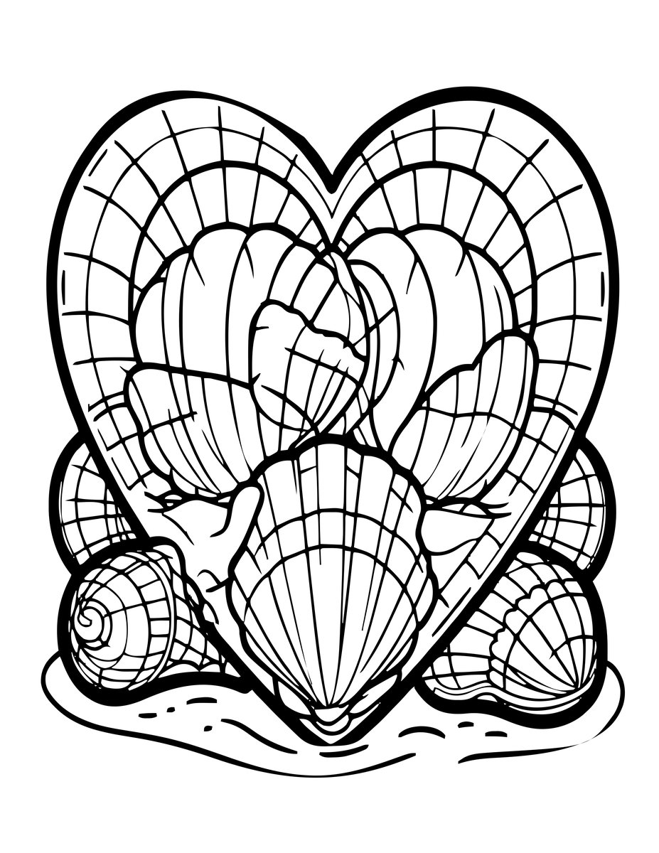 Cockle Shells - free printable coloring page