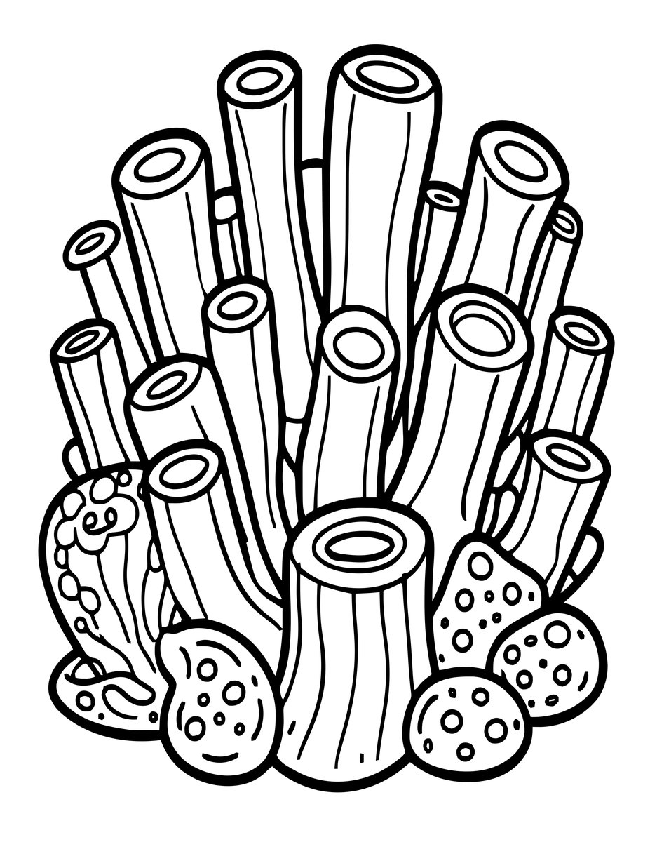 Sponge Garden - free printable coloring page