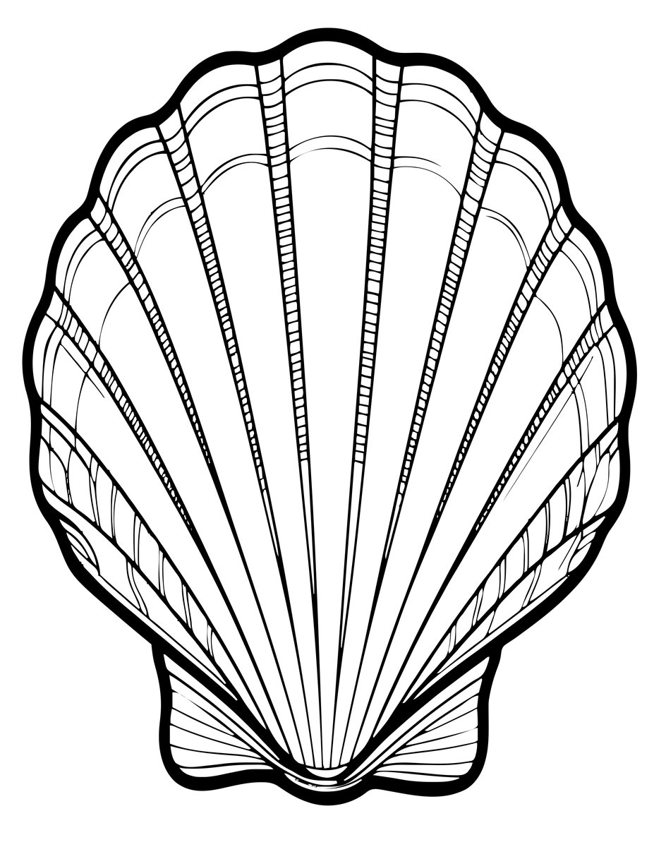 Scallop Fan - free printable coloring page