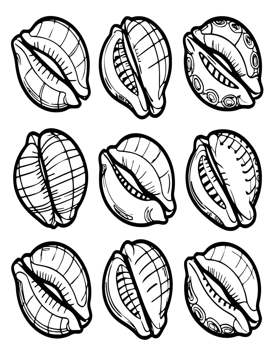 Cowrie Collection - free printable coloring page