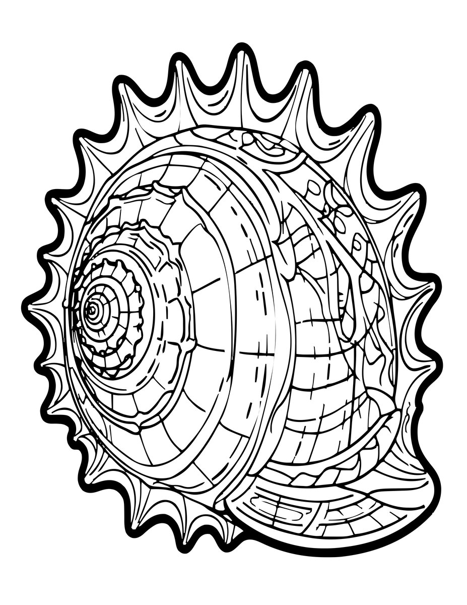 Murex Shell - free printable coloring page