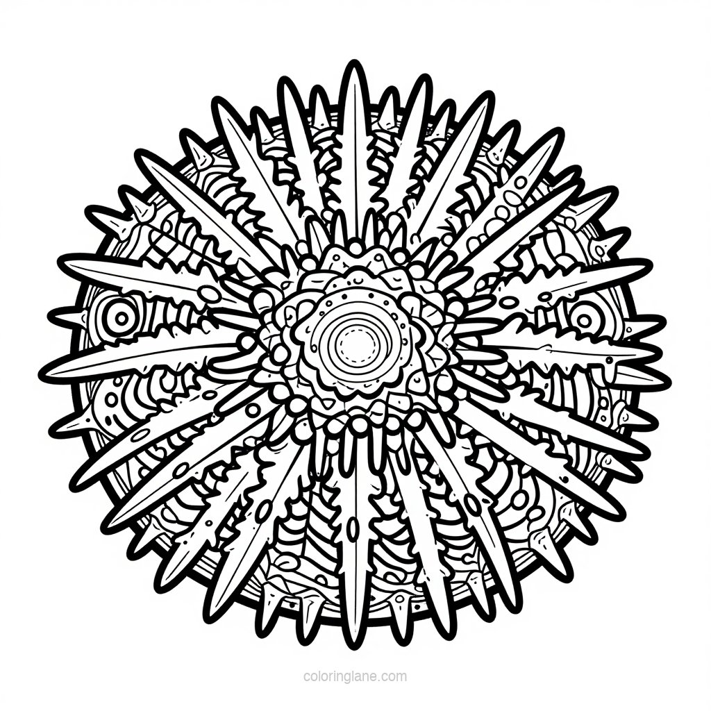 Sea Urchin - free printable coloring page