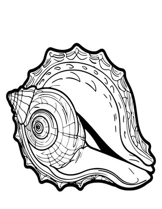 Conch Shell - Free printable coloring page