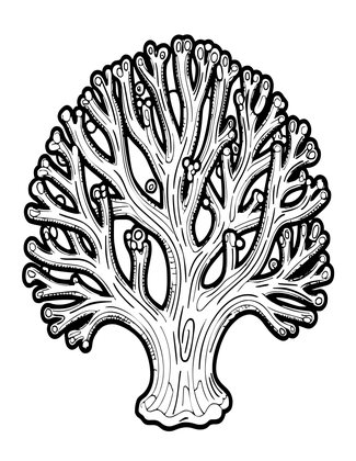 Coral Branch - Free printable coloring page