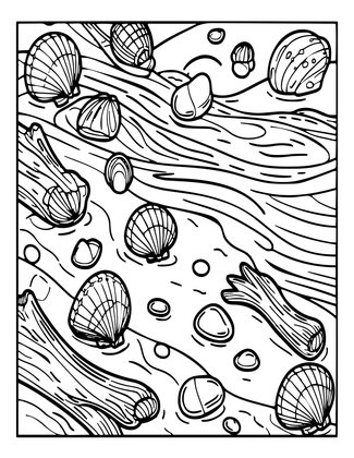 Beach Treasures - Free printable coloring page