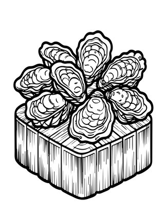 Oyster Cluster - Free printable coloring page