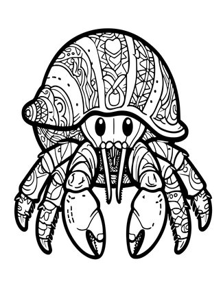 Hermit Crab Shell - Free printable coloring page