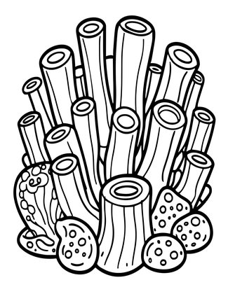 Sponge Garden - Free printable coloring page