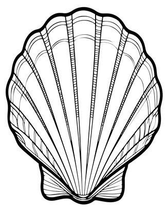 Scallop Fan - Free printable coloring page