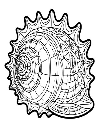 Murex Shell - Free printable coloring page