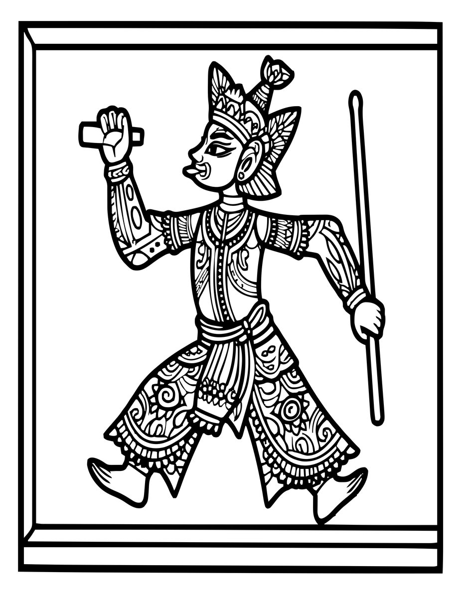 Wayang Screen - free printable coloring page