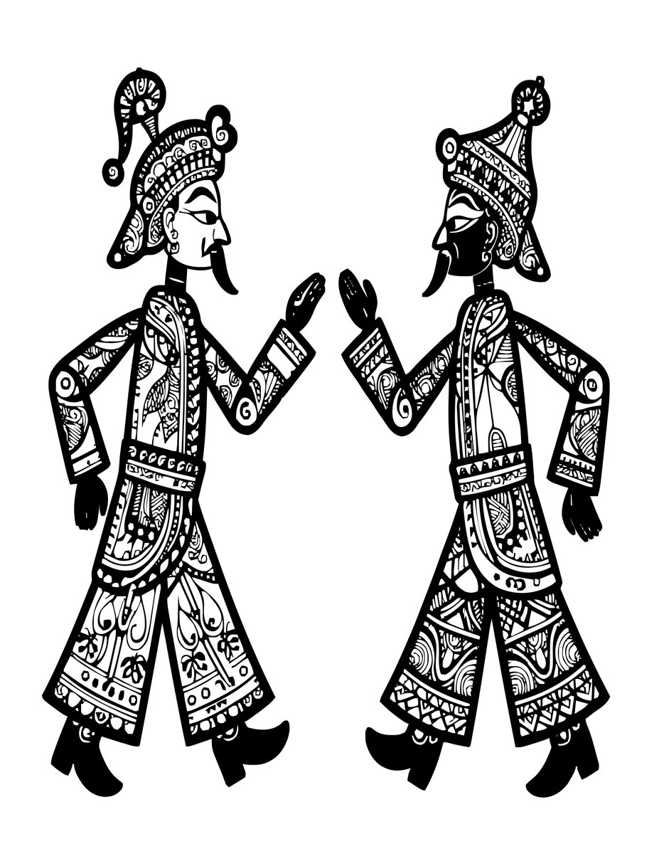 Turkish Karagöz - free printable coloring page