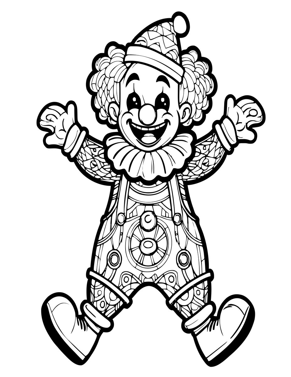 Clown Character - free printable coloring page