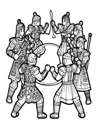 Battle Scene - Free printable coloring page