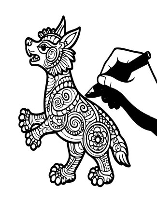 Hand Shadow - Free printable coloring page