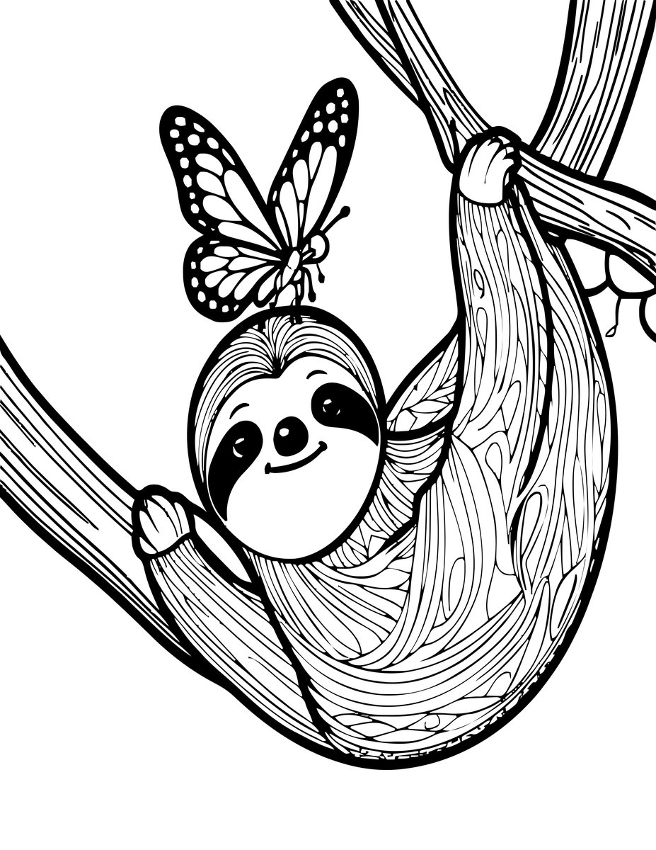 Butterfly Friend - free printable coloring page