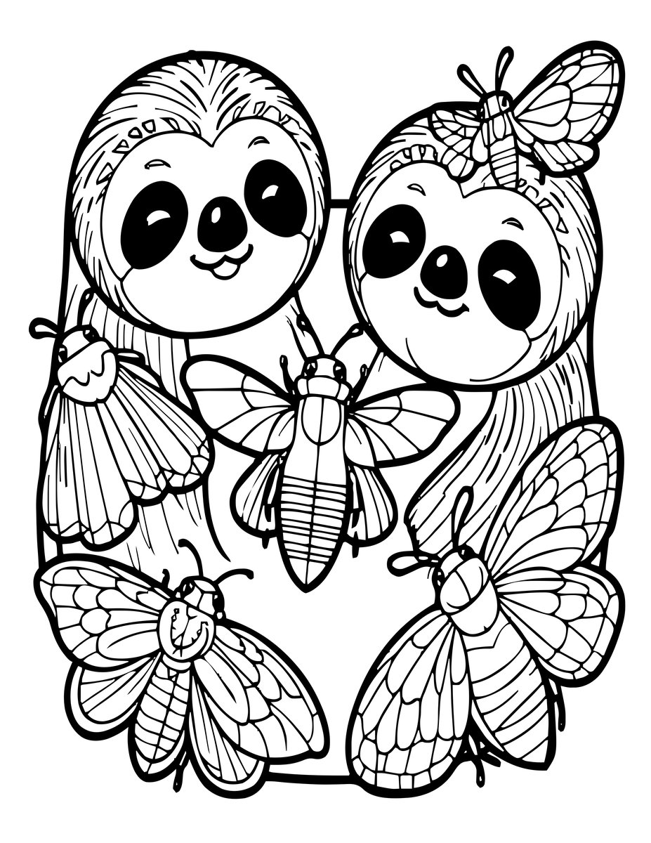 Moth Ecosystem - free printable coloring page