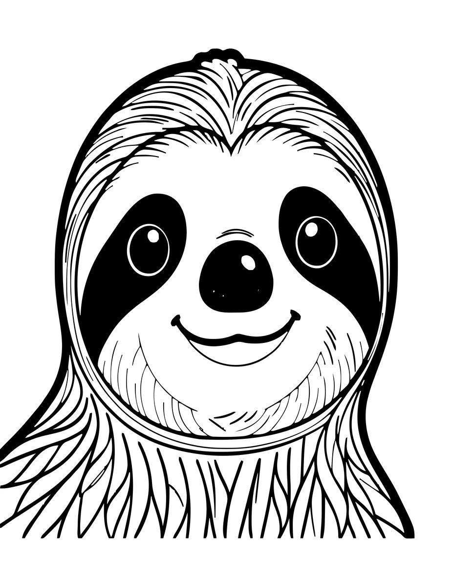 Portrait Smile - free printable coloring page