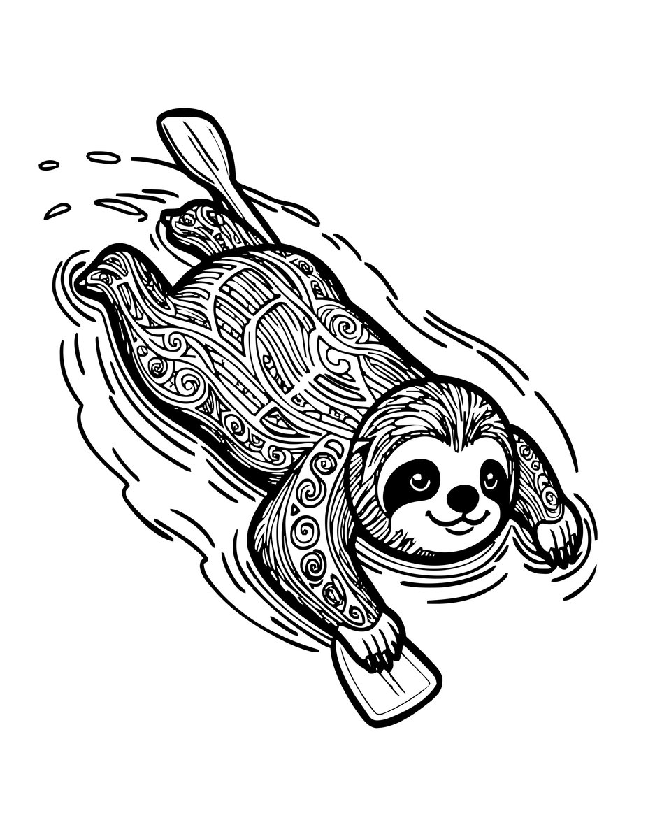 Swimming - free printable coloring page