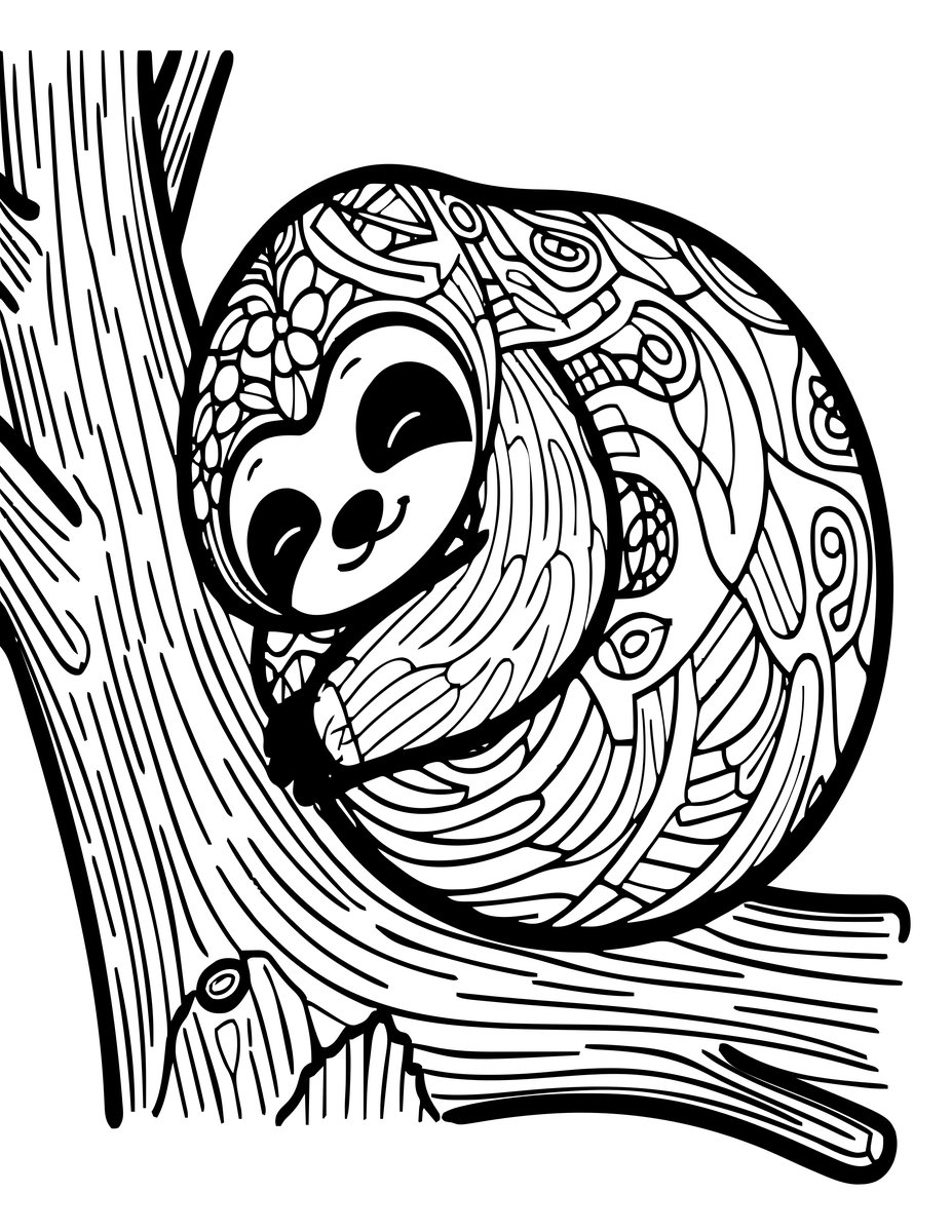 Sleeping Curl - free printable coloring page