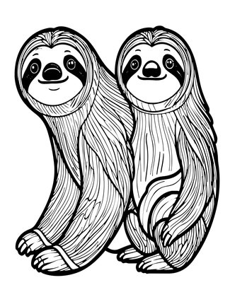 Two-Toed Species - Free printable coloring page
