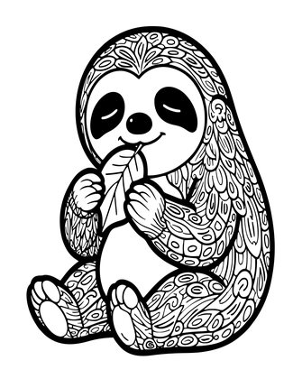 Leaf Lunch - Free printable coloring page