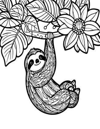 Tropical Flower - Free printable coloring page