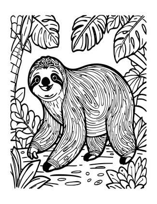 Jungle Floor - Free printable coloring page