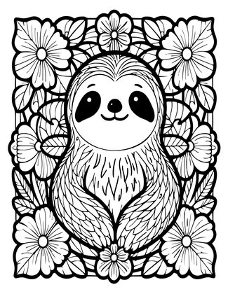 Floral Frame - Free printable coloring page
