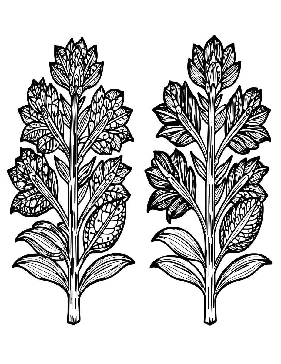 Vintage Illustration - free printable coloring page