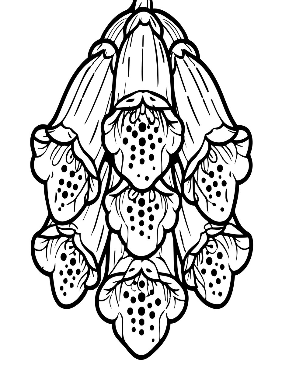Foxglove Bell - free printable coloring page