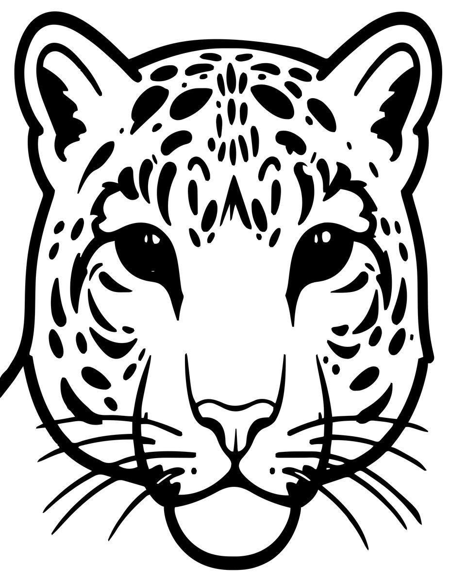 Snow Leopard Eyes - free printable coloring page
